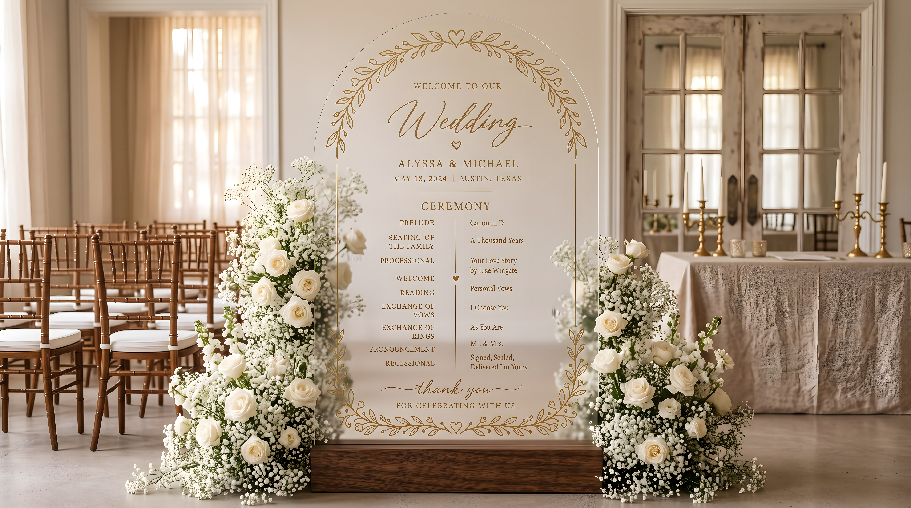 Personalized Wedding Ceremony Program Sign