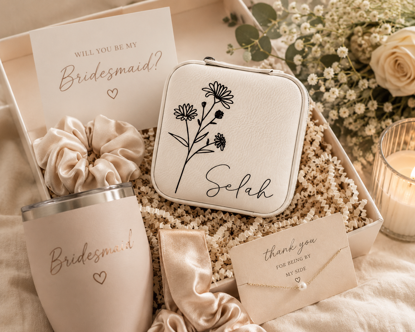 Birth Flower Engraved Jewelry Box