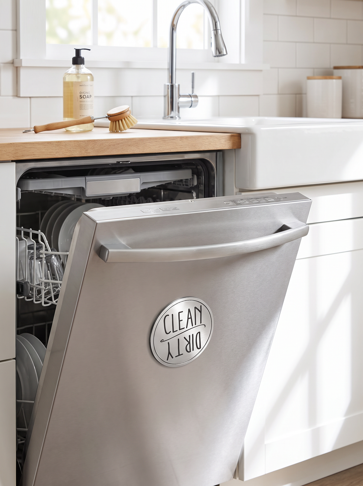 Clean / Dirty Dishwasher Magnet — product view 1