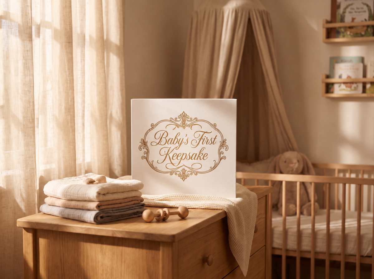 Baby's First Keepsakes engraved baby memory box