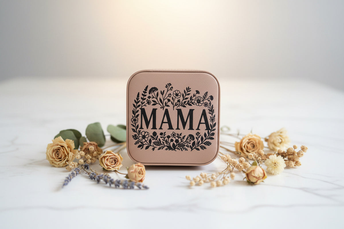 MAMA floral engraved jewelry box gift for mom