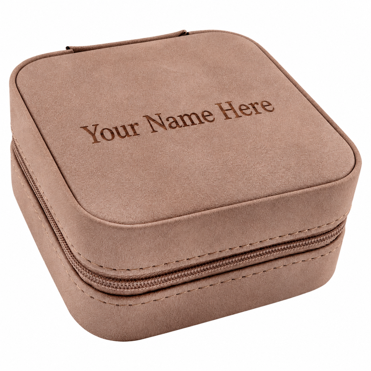 Personalized travel jewelry case engraved Your Name Here