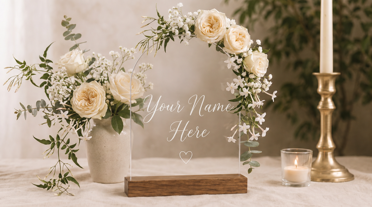 Personalized wedding memorial sign with Your Name Here