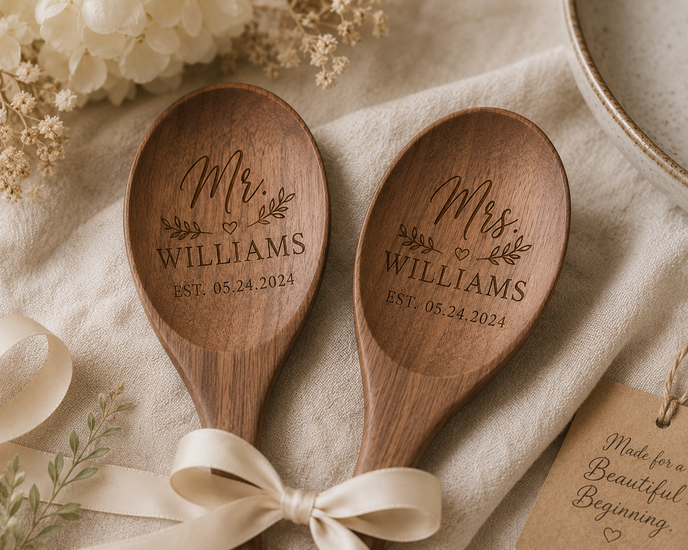Engraved Wooden Spoon- Wedding Day