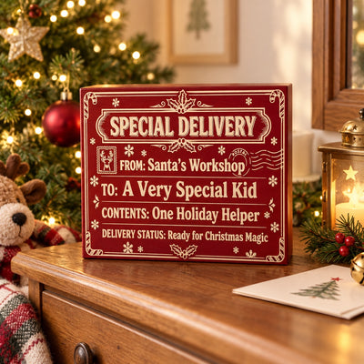 Christmas keepsake box styled in a festive home
