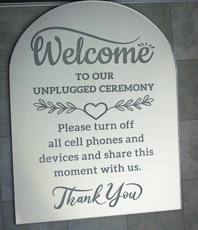 Welcome to Our Unplugged Ceremony Sign