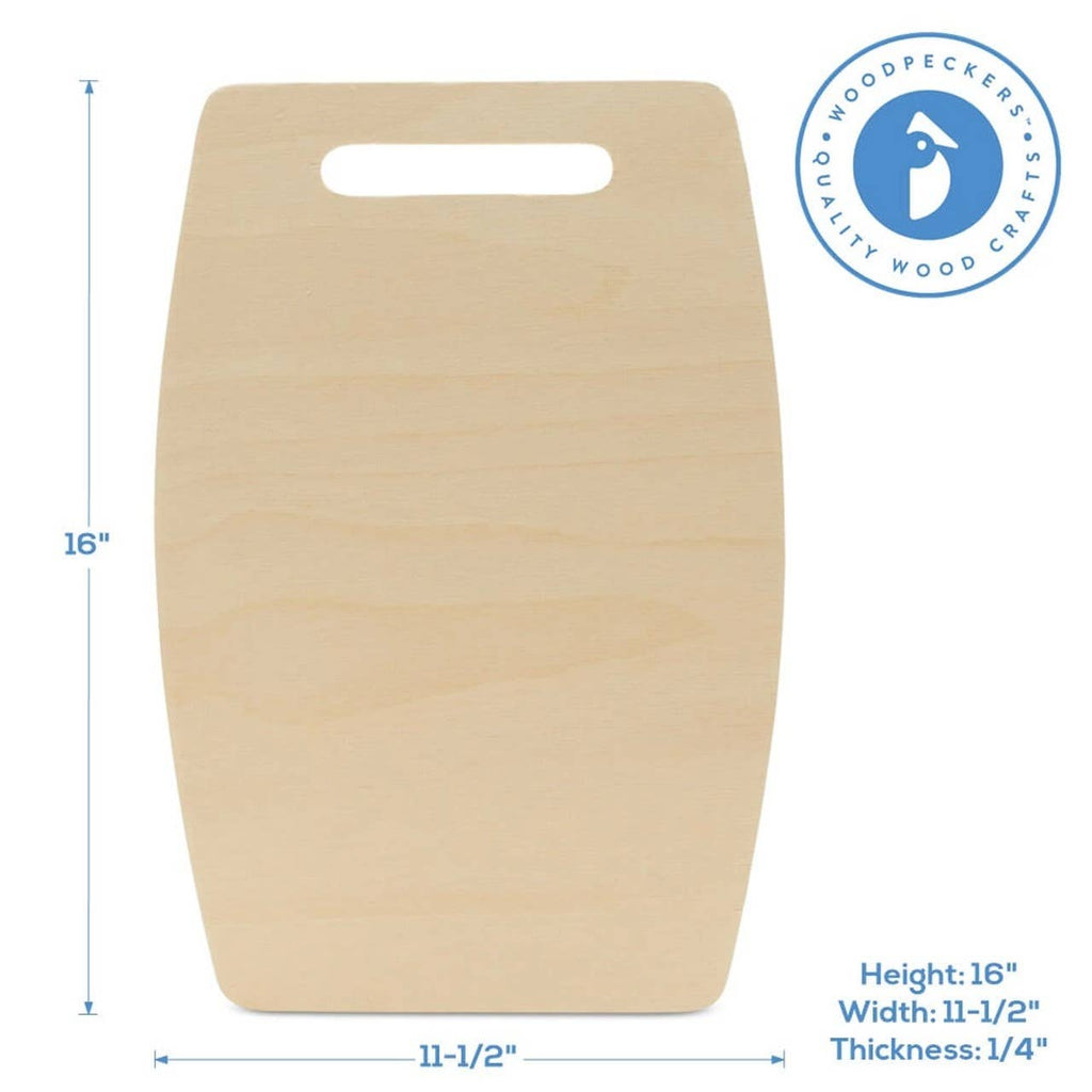 Wood Cutting Board Cutout with Wider Middle