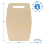 Wood Cutting Board Cutout with Wider Middle