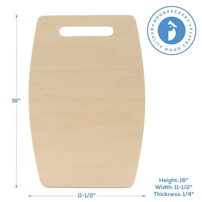 Wood Cutting Board Cutout with Wider Middle