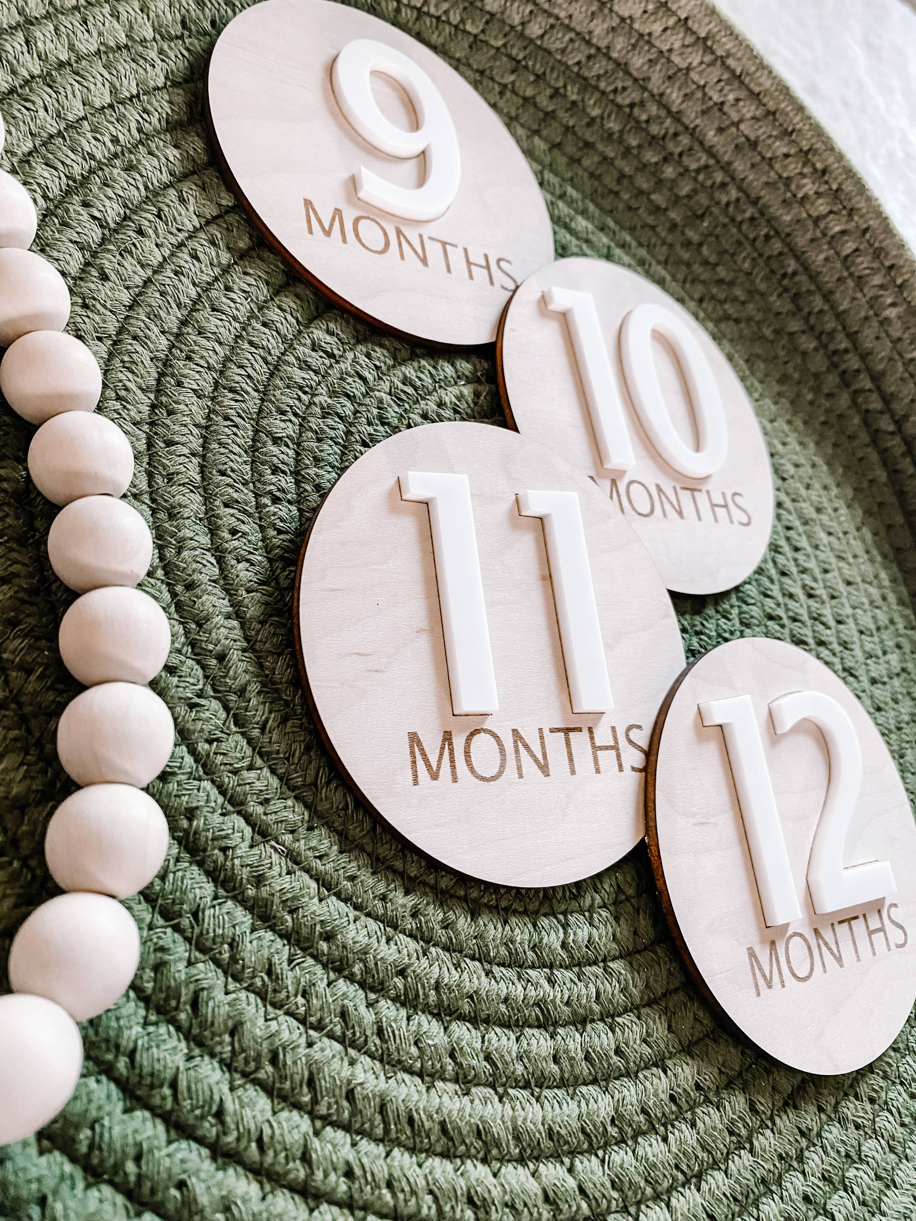 3D Wooden Monthly Milestone Set - Sleek Modern