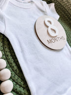 3D Wooden Monthly Milestone Set - Sleek Modern