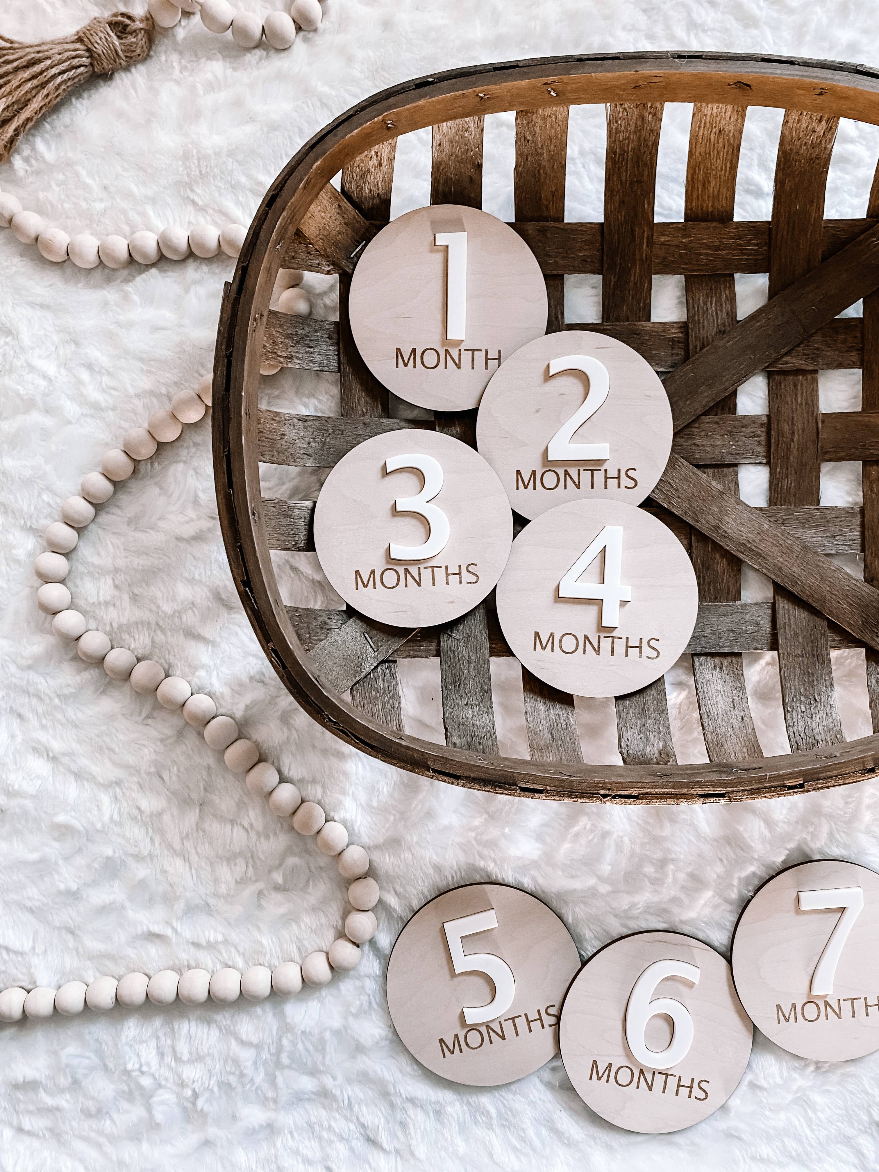 3D Wooden Monthly Milestone Set - Sleek Modern