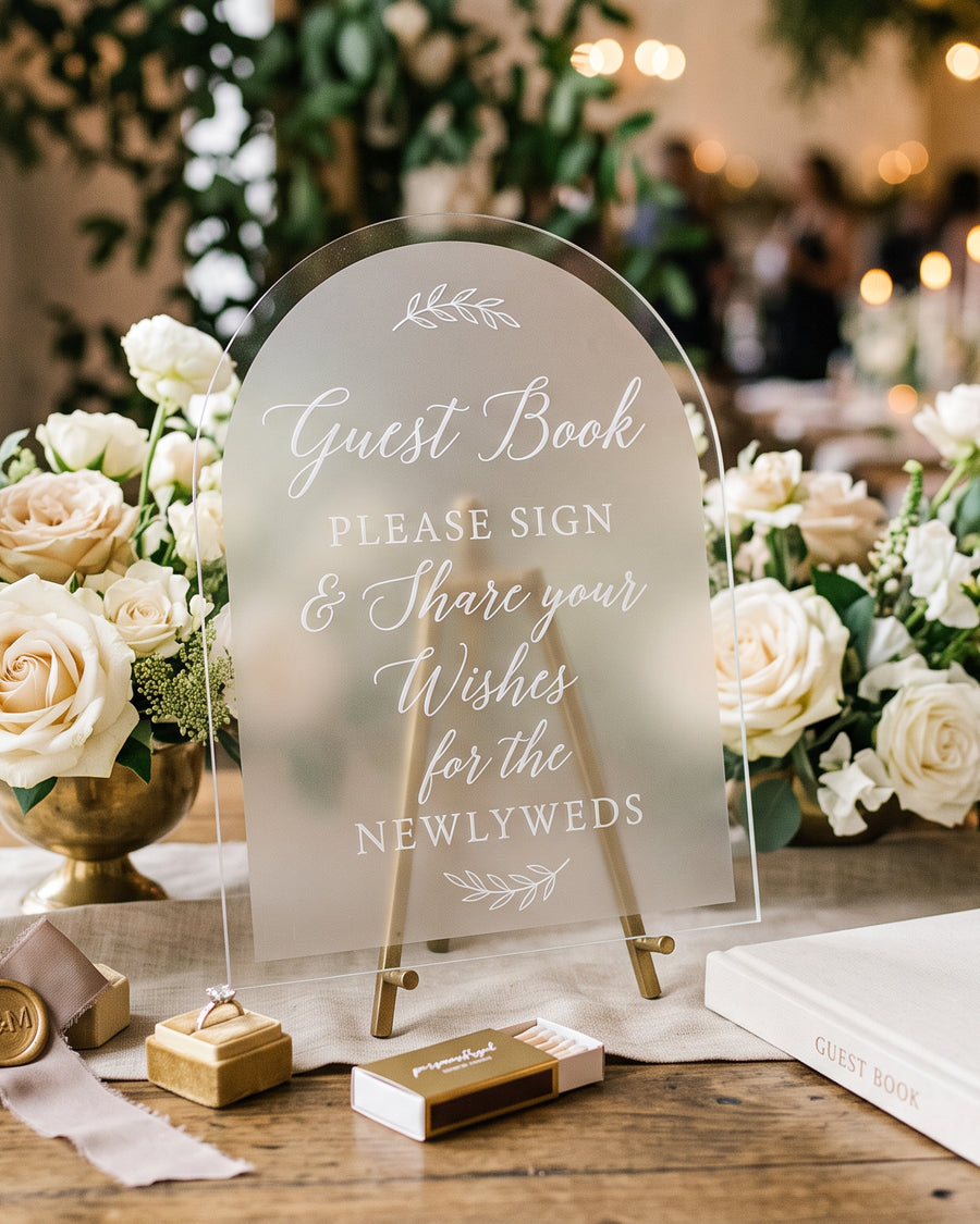 Personalized Wedding Guest Book Sign – portrait product view