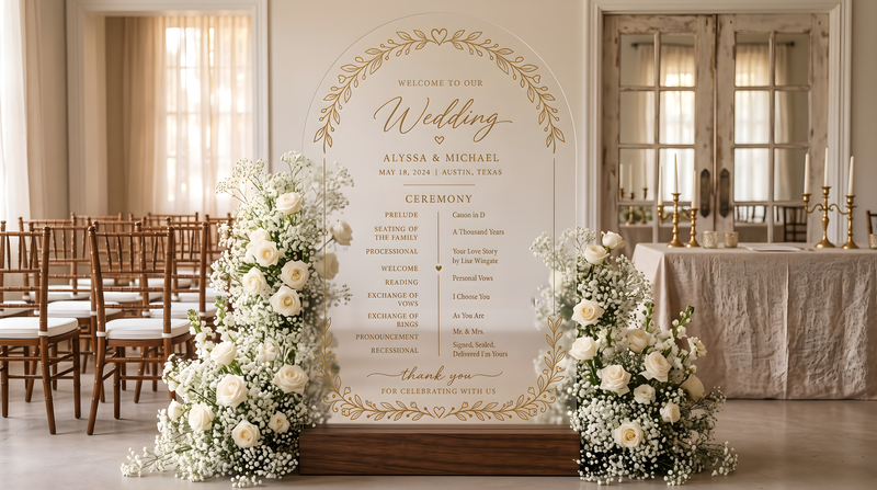 Personalized Wedding Ceremony Program Sign