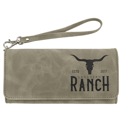 Personalized Leather Wristlet Wallet