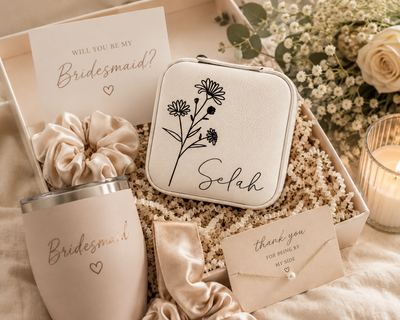 Birth Flower Engraved Jewelry Box