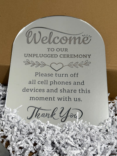 Welcome to Our Unplugged Ceremony Sign
