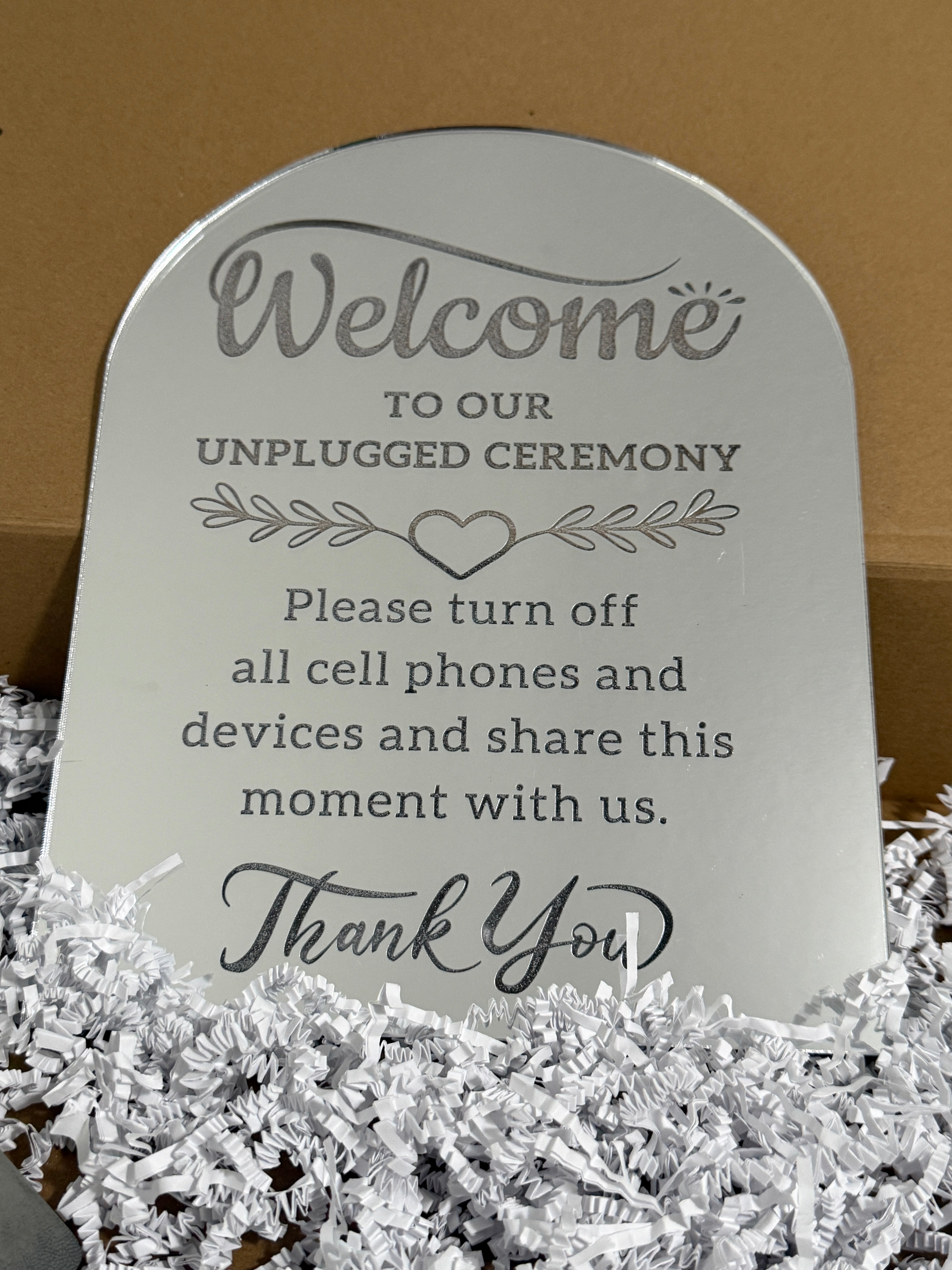 Welcome to Our Unplugged Ceremony Sign