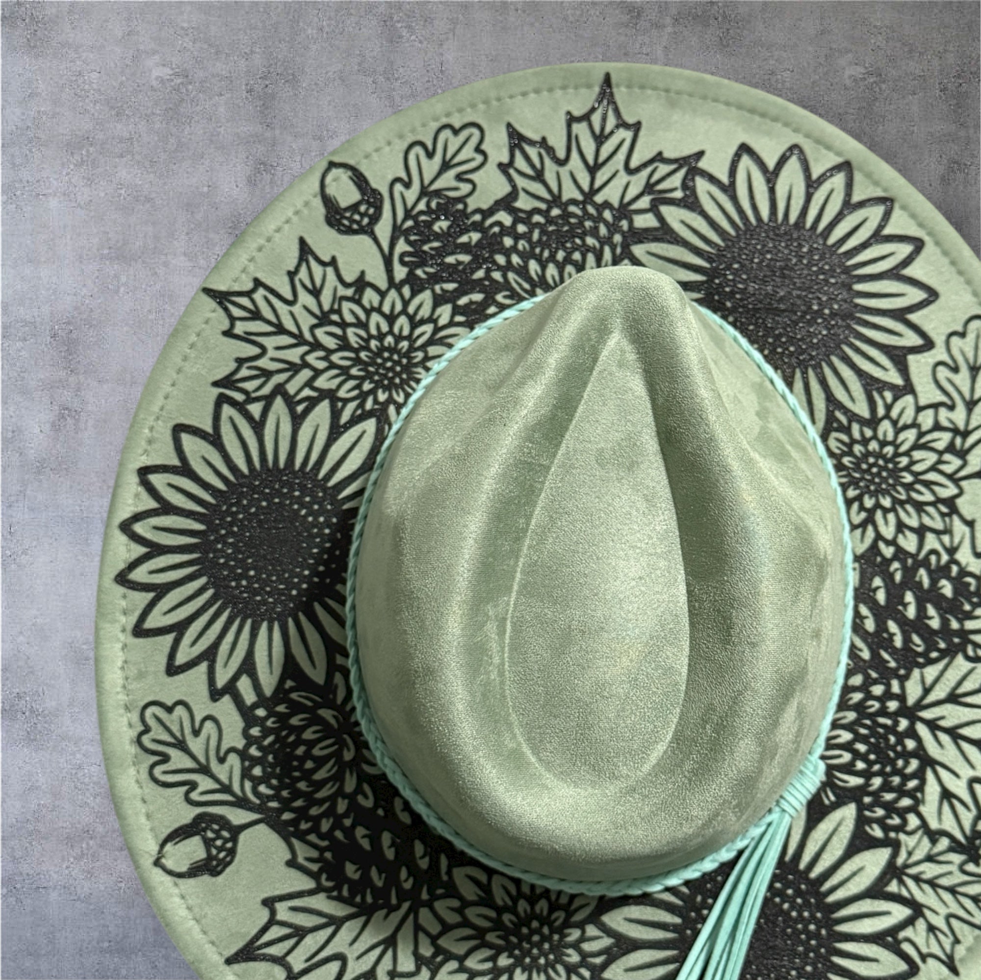 Custom Wide Brim Hat- Sunflower