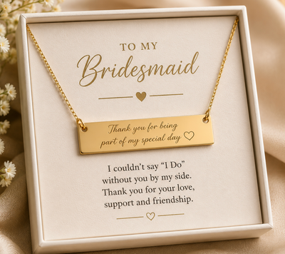 Personalized Bridesmaid Thank You Necklace — product view 1