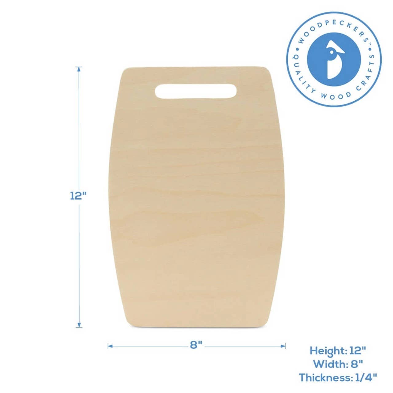Wood Cutting Board Cutout with Wider Middle