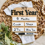 First Year Monthly Milestone Stat Board