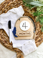 Fishing Baby Monthly Milestone Dry Erase Sign