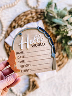 Hello World Birth Stat Sign - Fishing