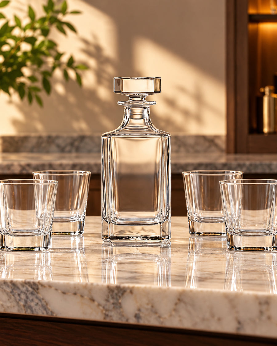 Personalized Glass Decanter Gift Set – portrait product view