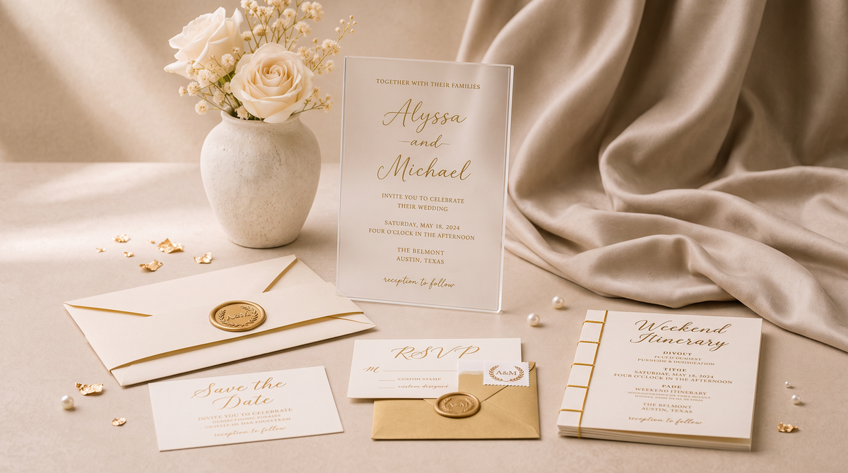 Personalized 5x7 Acrylic Wedding Invitations – product view