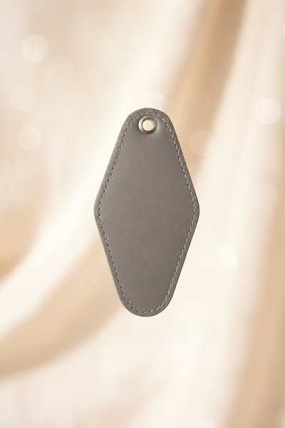 Blank gray motel keychain ready for personalization