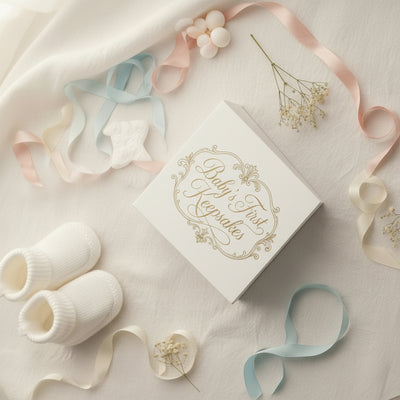 Baby's First Keepsakes engraved woodland baby memory box