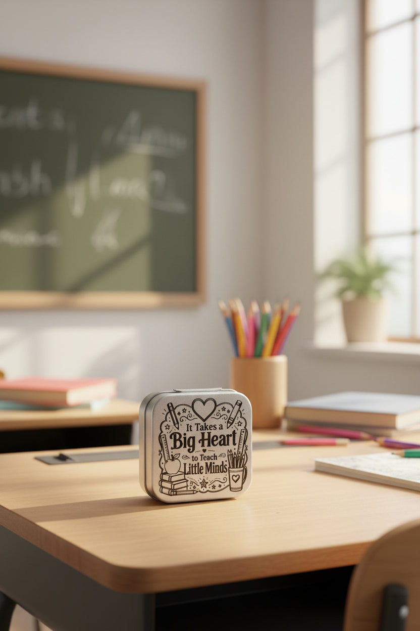 It Takes a Big Heart to Teach Little Minds engraved teacher jewelry box