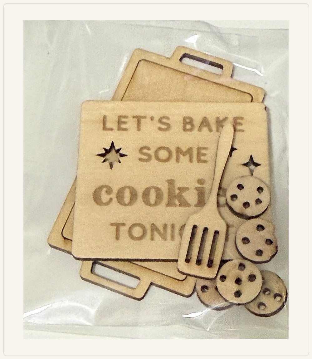 Authentic engraved wooden Christmas Helper Prop, Let’s Bake Some Cookies Tonight — Christmas Helper Prop Set