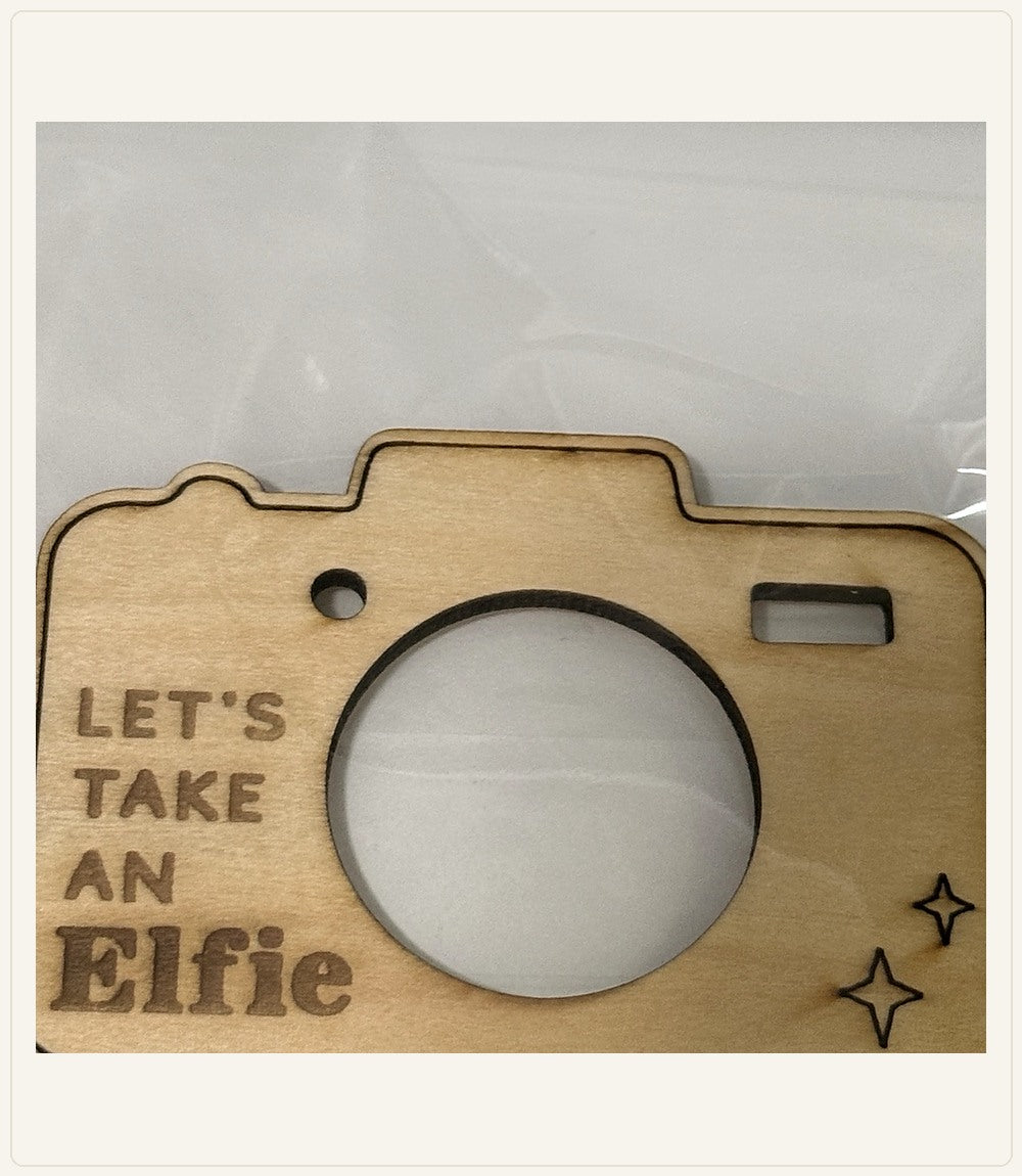 Authentic engraved wooden Christmas Helper Prop, Christmas Helper Camera — Holiday Photo Prop