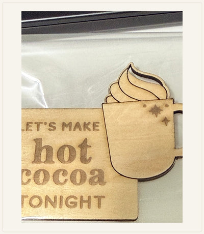 Authentic engraved wooden Christmas Helper Prop, Let’s Make Hot Cocoa Tonight — Christmas Helper Prop Set