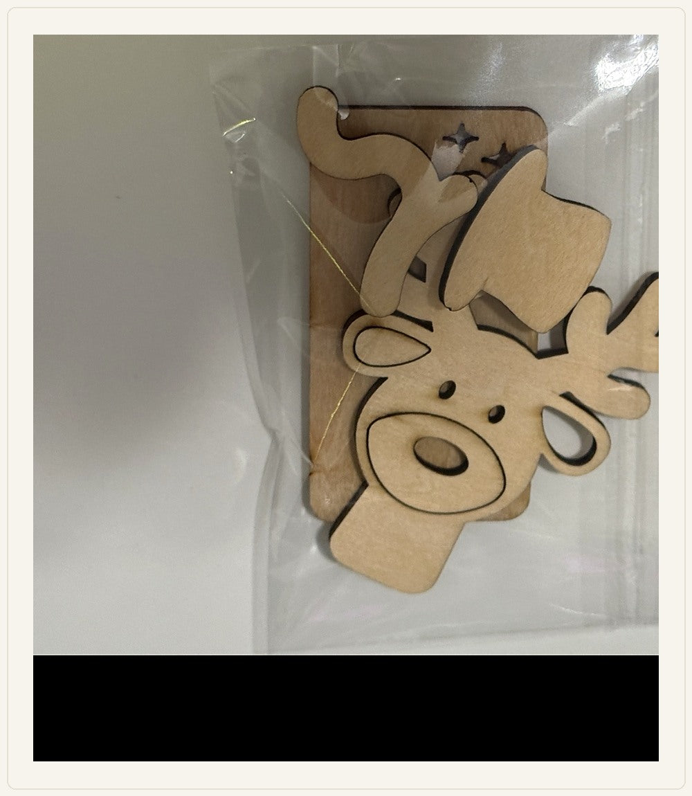 Authentic engraved wood Christmas Helper Prop: Dress the Reindeer — Christmas Helper Prop Set