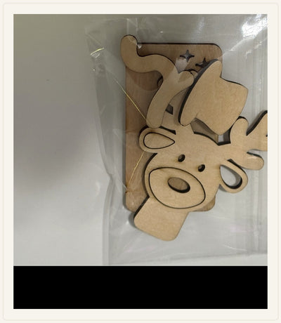 Authentic engraved wood Christmas Helper Prop: Dress the Reindeer — Christmas Helper Prop Set
