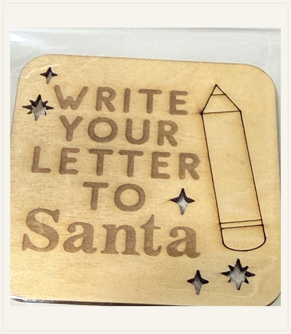 Authentic engraved wooden Christmas Helper Prop, Write Your Letter to Santa — Christmas Helper Sign