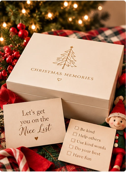 Christmas keepsake box with nice list activities