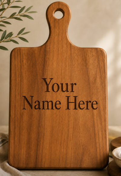 Personalized paddle cutting board engraved Your Name Here