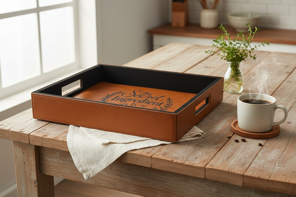 The Secret Ingredient Is Love Engraved Serving Tray – product view 4