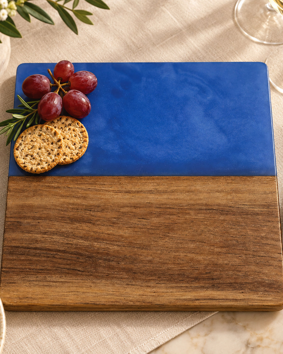 Personalized Marble & Acacia Serving Collection – portrait product view