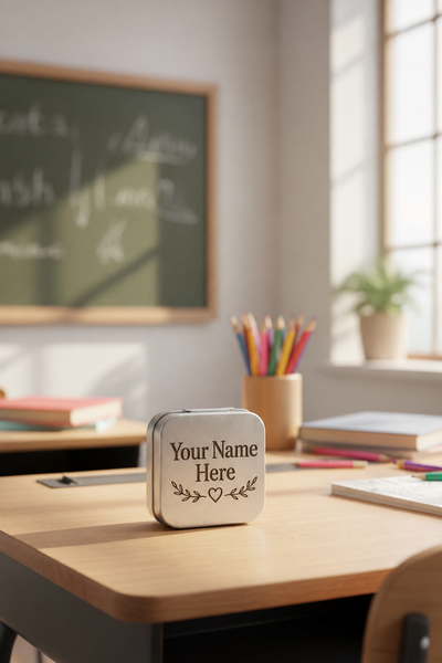 Teacher jewelry box personalized with Your Name Here