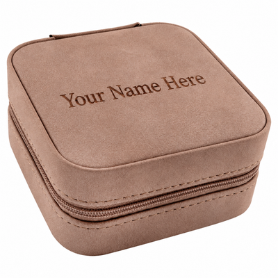 Personalized travel jewelry case engraved Your Name Here
