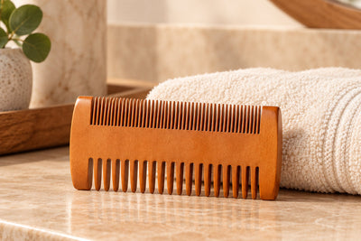 Personalized Engraved Wood Comb – close product detail